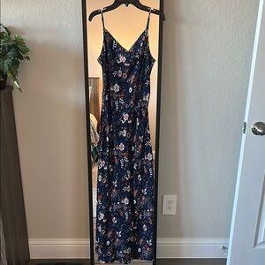 LOFT Navy Floral Maxi Dress